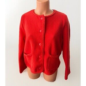 Free Assembly Red Cardigan Sweater Size L
